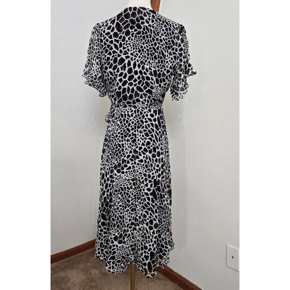 Hale Bob Wrap Dress Small Mob Wife Flowy Animal Print Dark Romantic Grunge - Picture 6 of 12